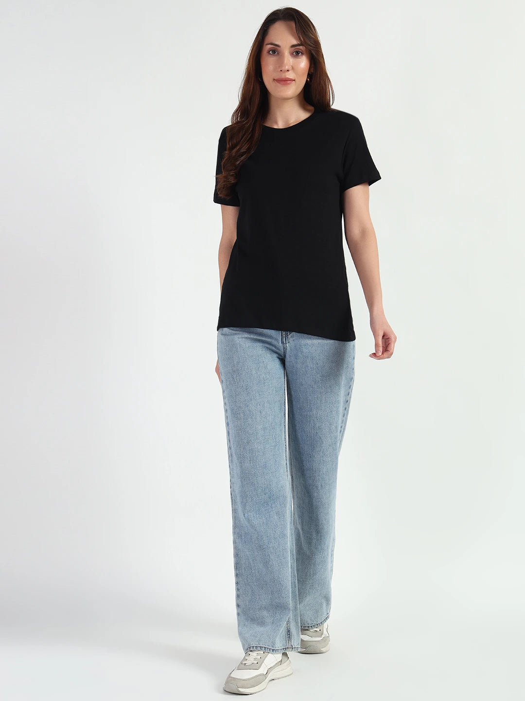 Black Women Plain T-shirt