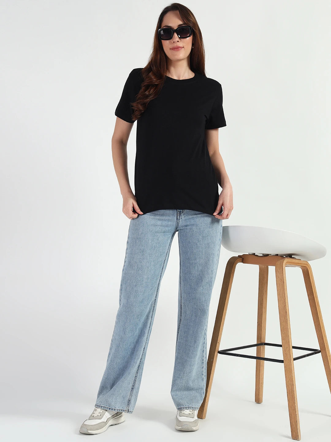 Black Women Plain T-shirt