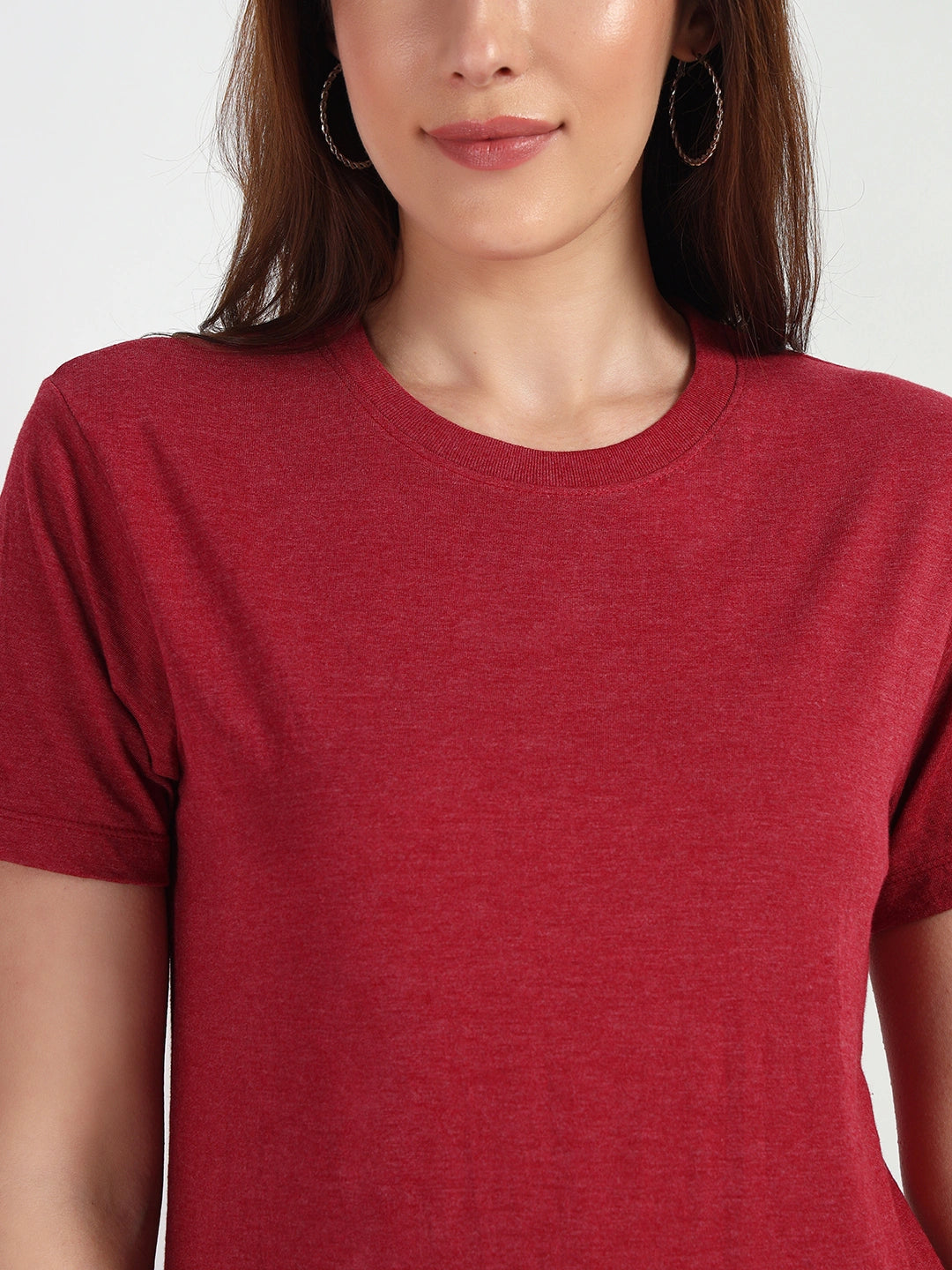 Cardinal HTR Women Plain T-shirt