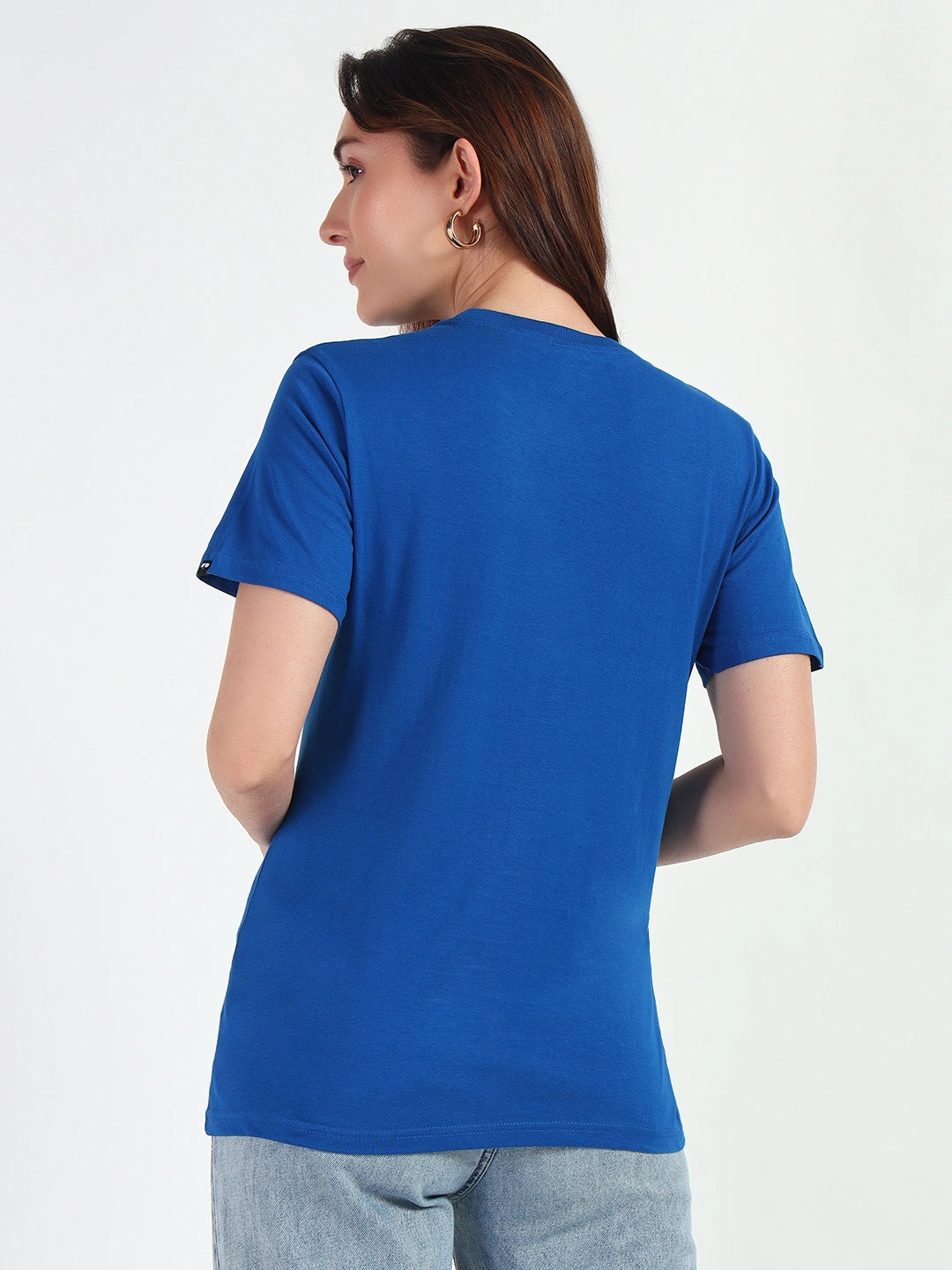 Royal Blue Women Plain T-shirt