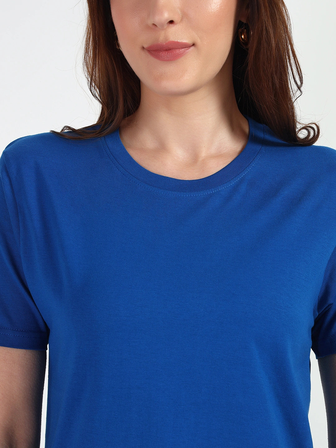 Royal Blue Women Plain T-shirt