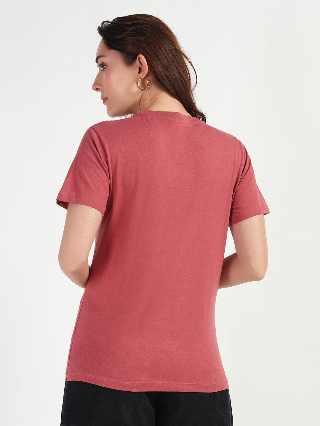 Mauve Women Plain T-shirt