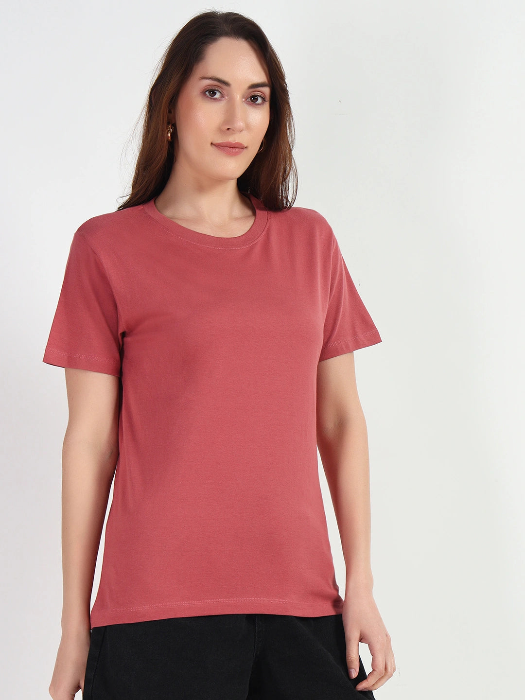 Mauve Women Plain T-shirt