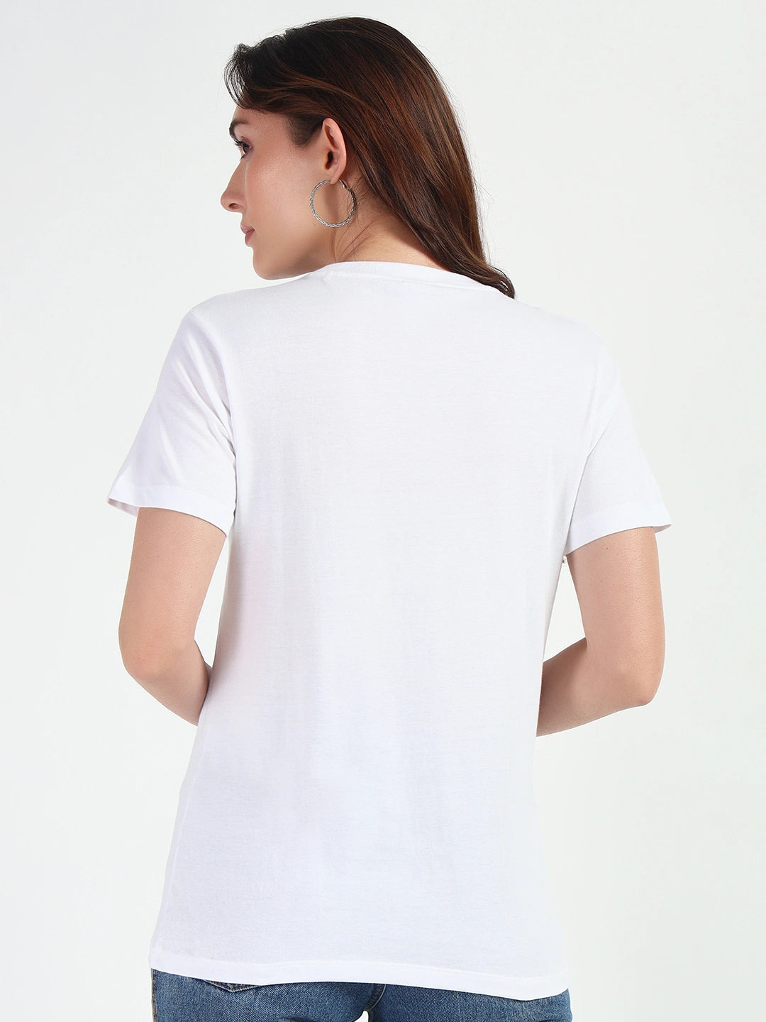 White Women Plain T-shirt