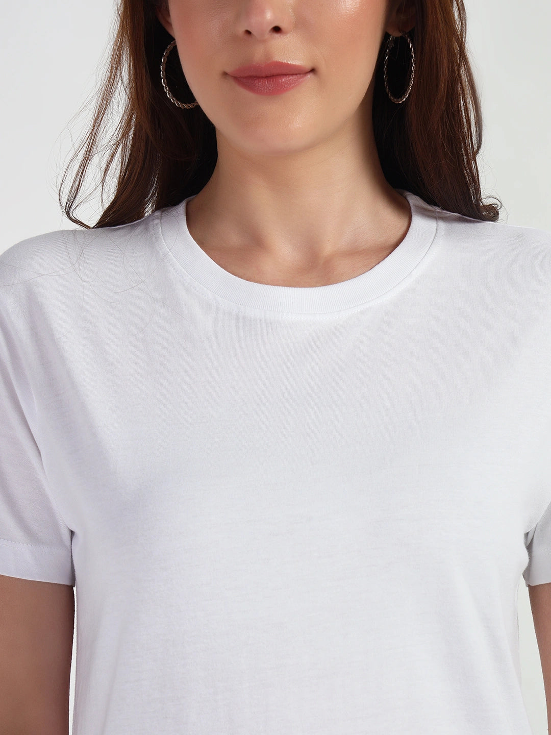 White Women Plain T-shirt