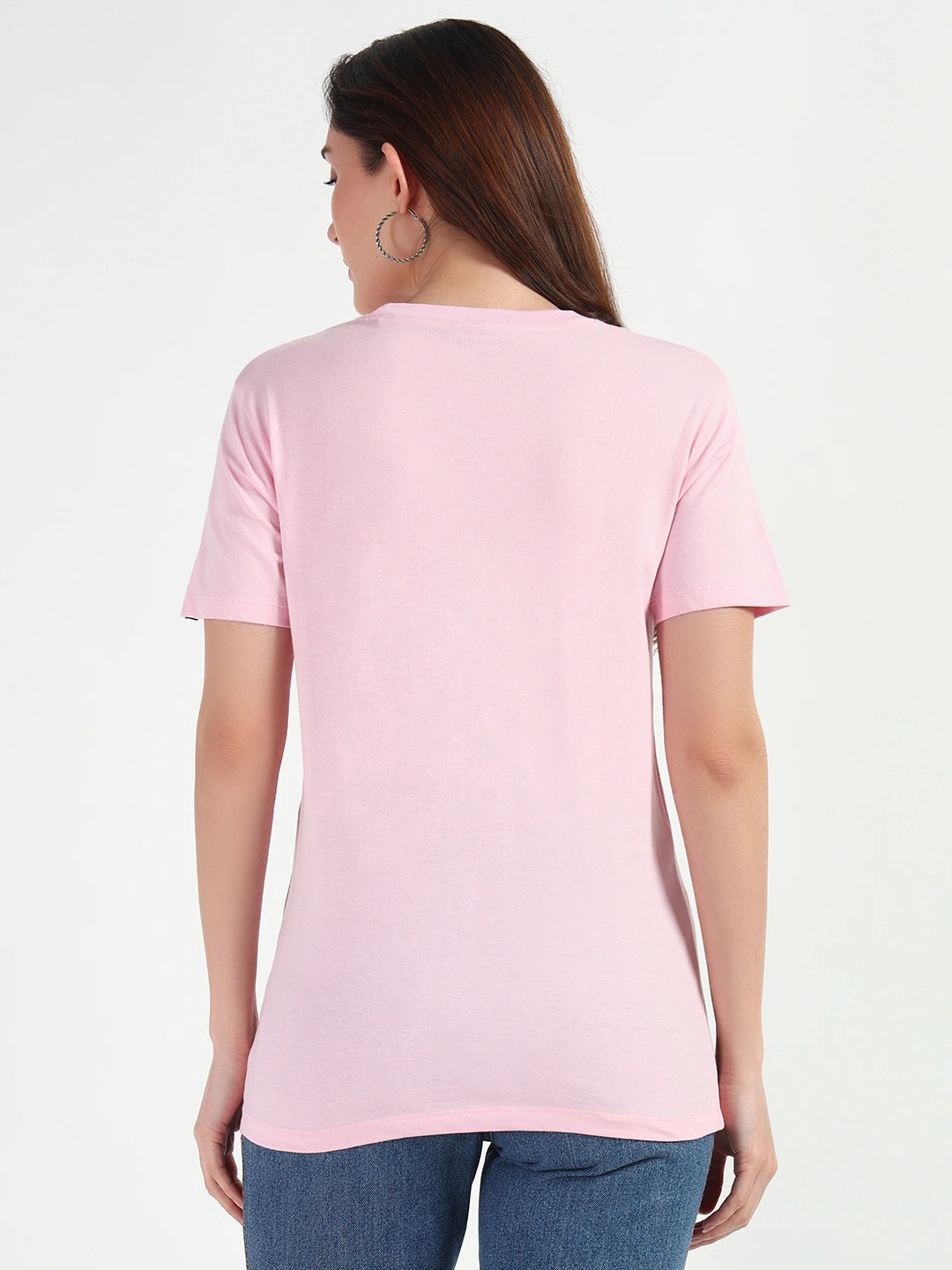 Soft Pink Women Plain T-shirt