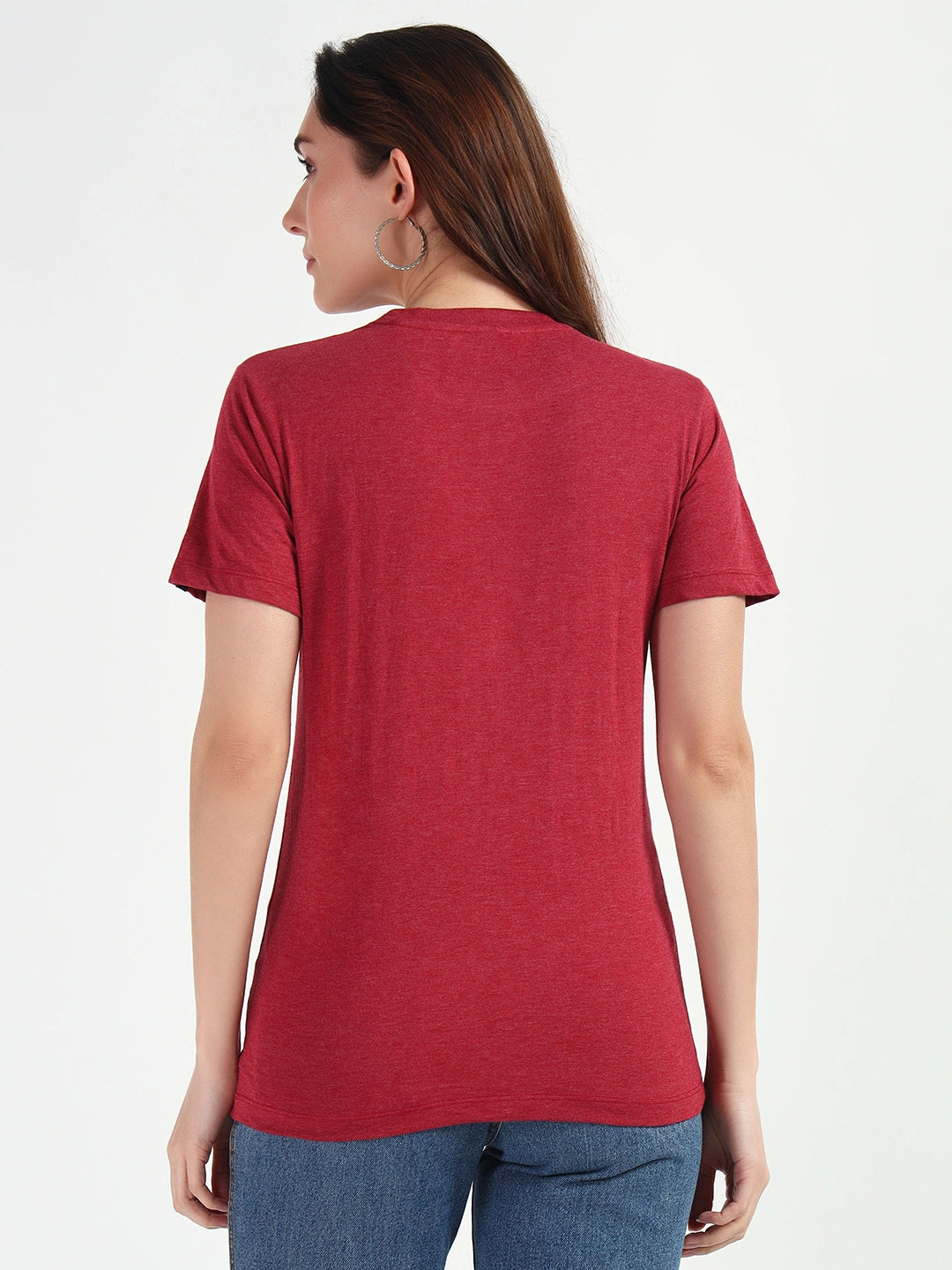 Cardinal HTR Women Plain T-shirt