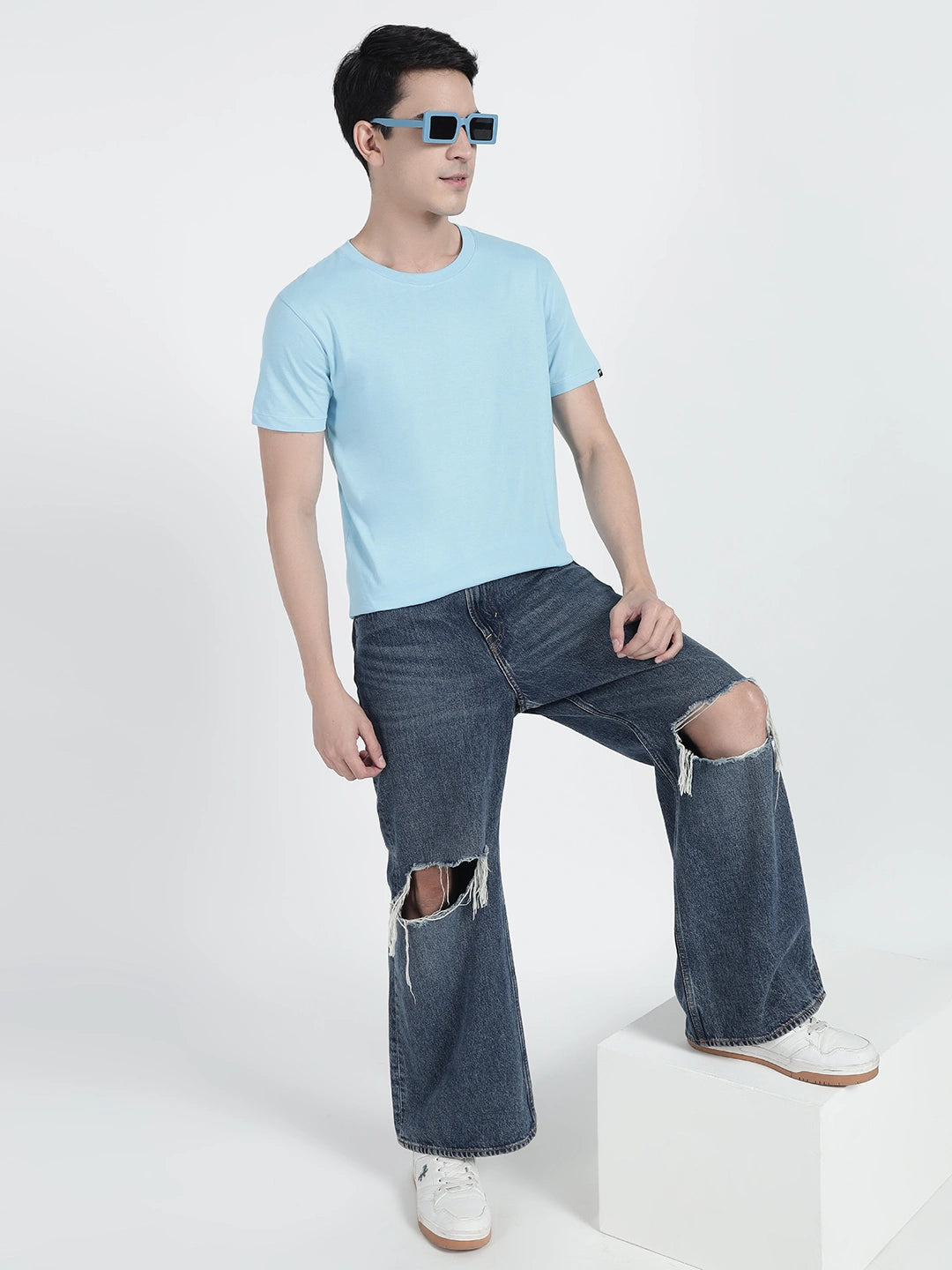 Sky Blue Plain T-shirt