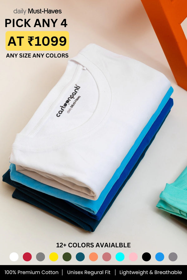 Any 4 plain tees ₹1,099