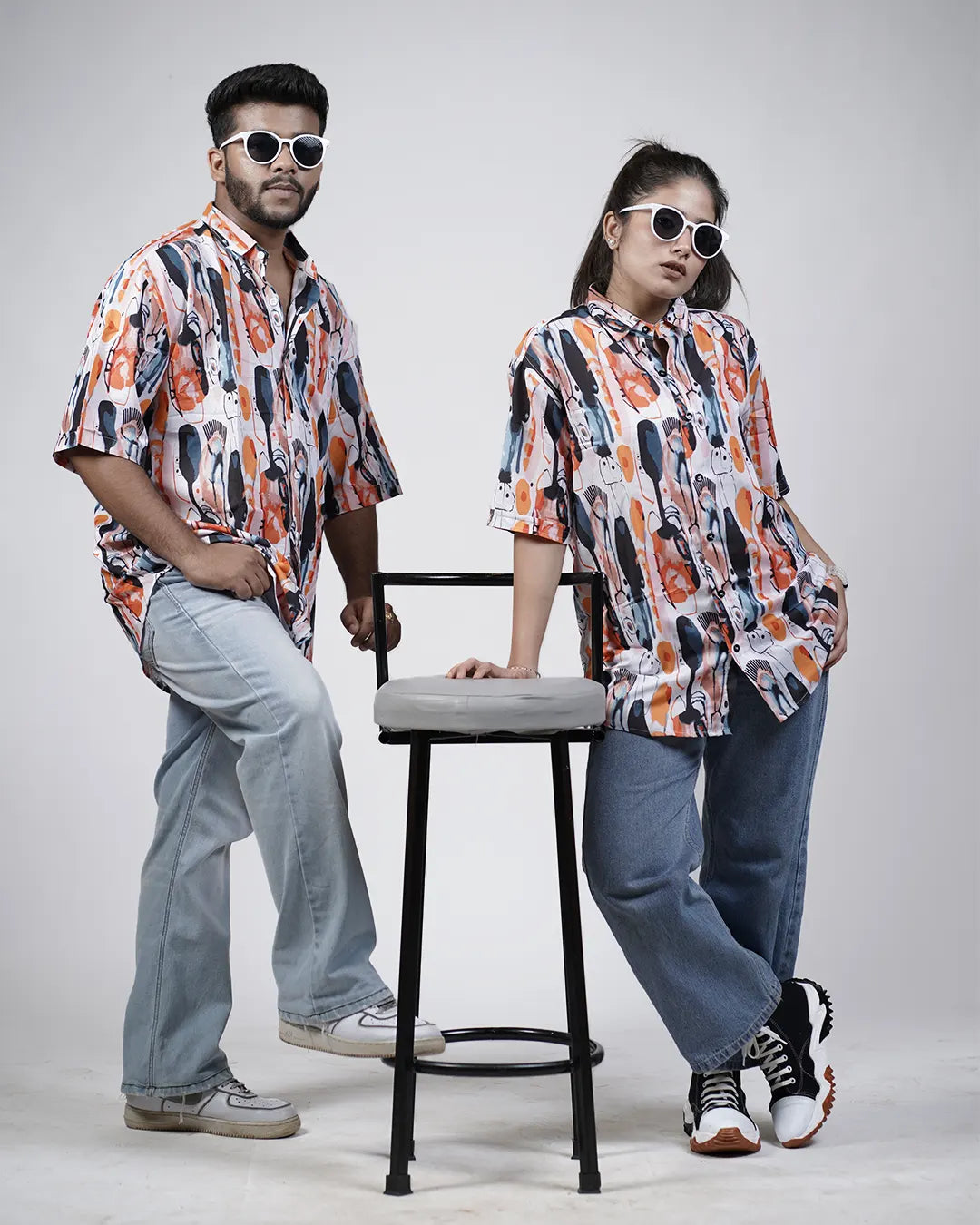 Abstract Unisex Oversized Shirt