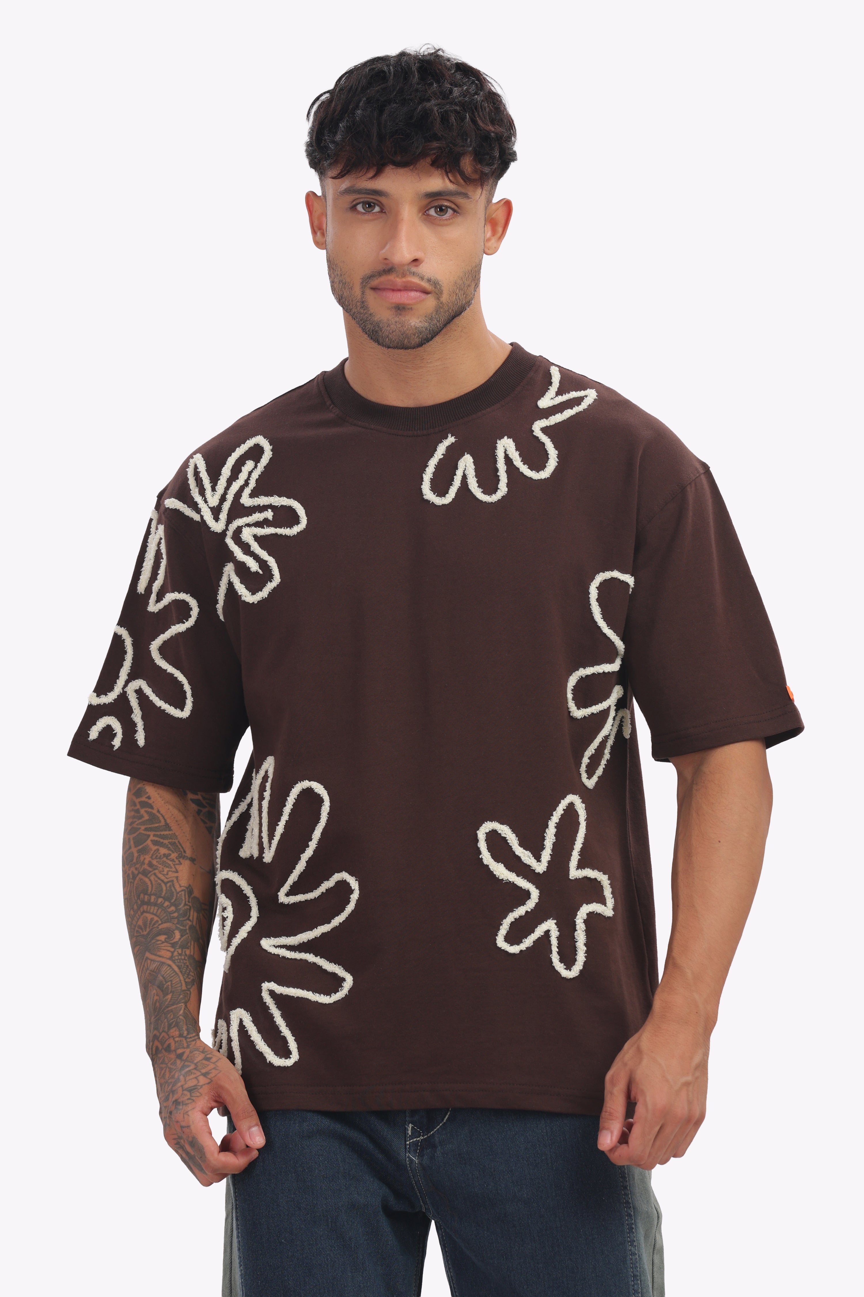 embroidery appliqués Oversized T-shirt