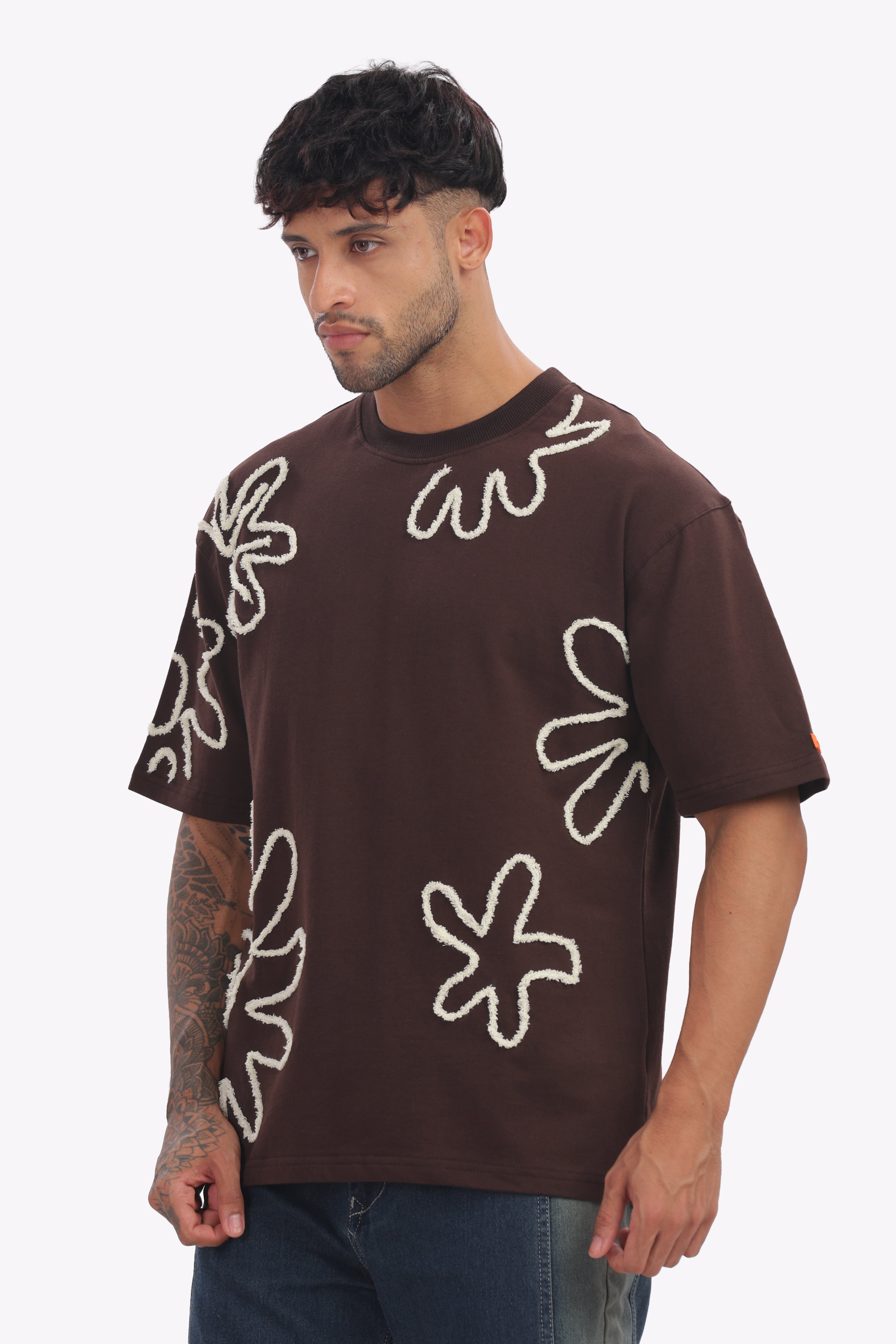 embroidery appliqués Oversized T-shirt