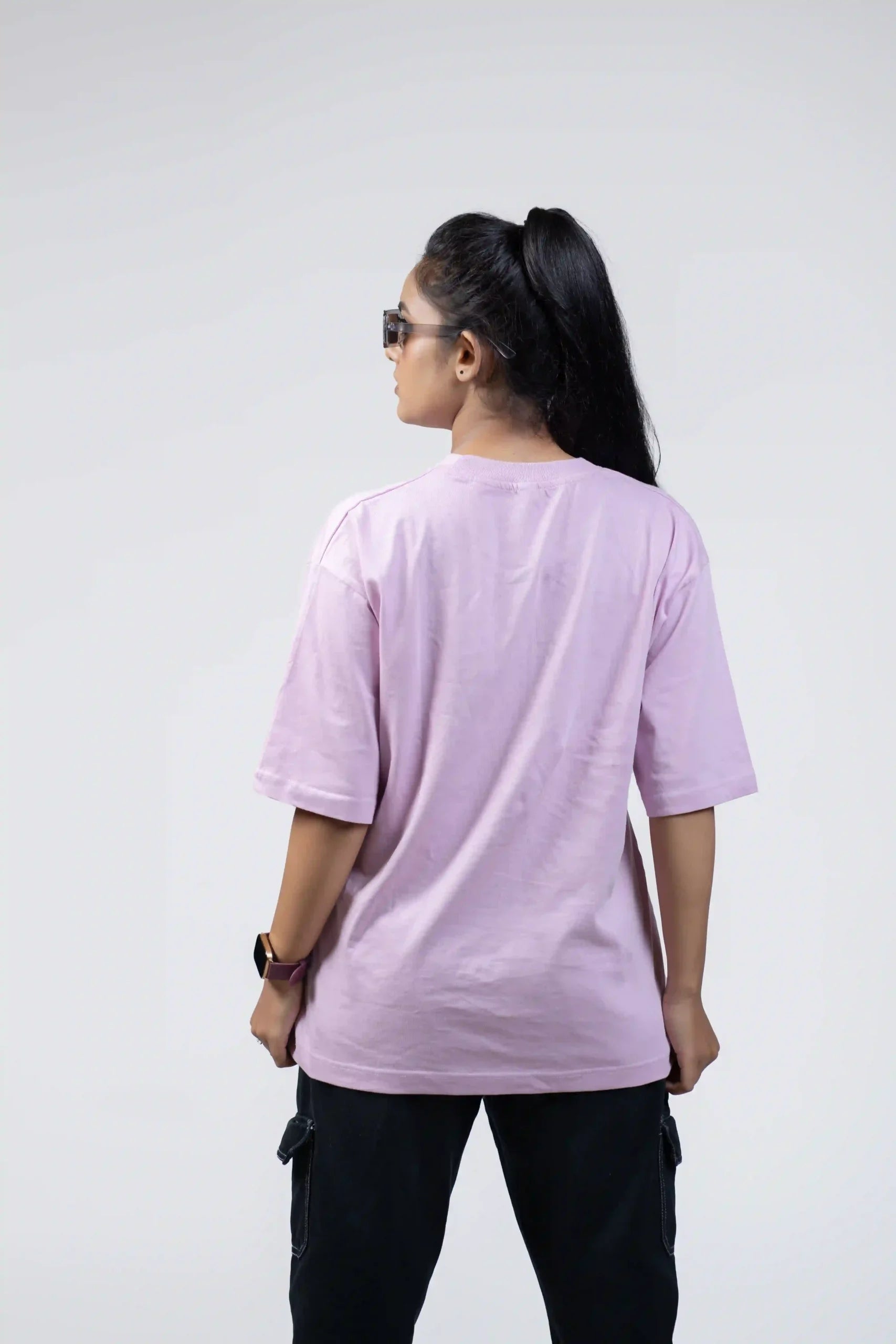 Lilac Solid Oversized T-shirt cartoonpantii