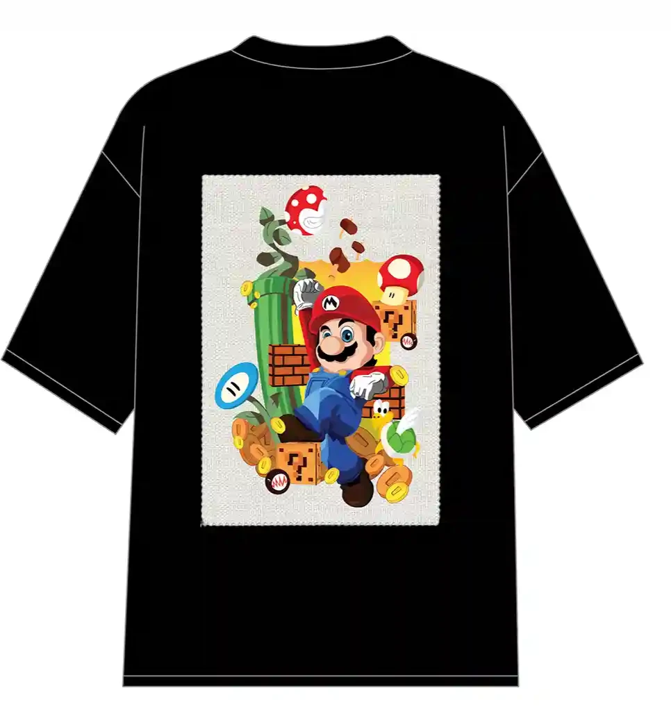 Mario White Patch Men Oversized T-shirt cartoonpantii