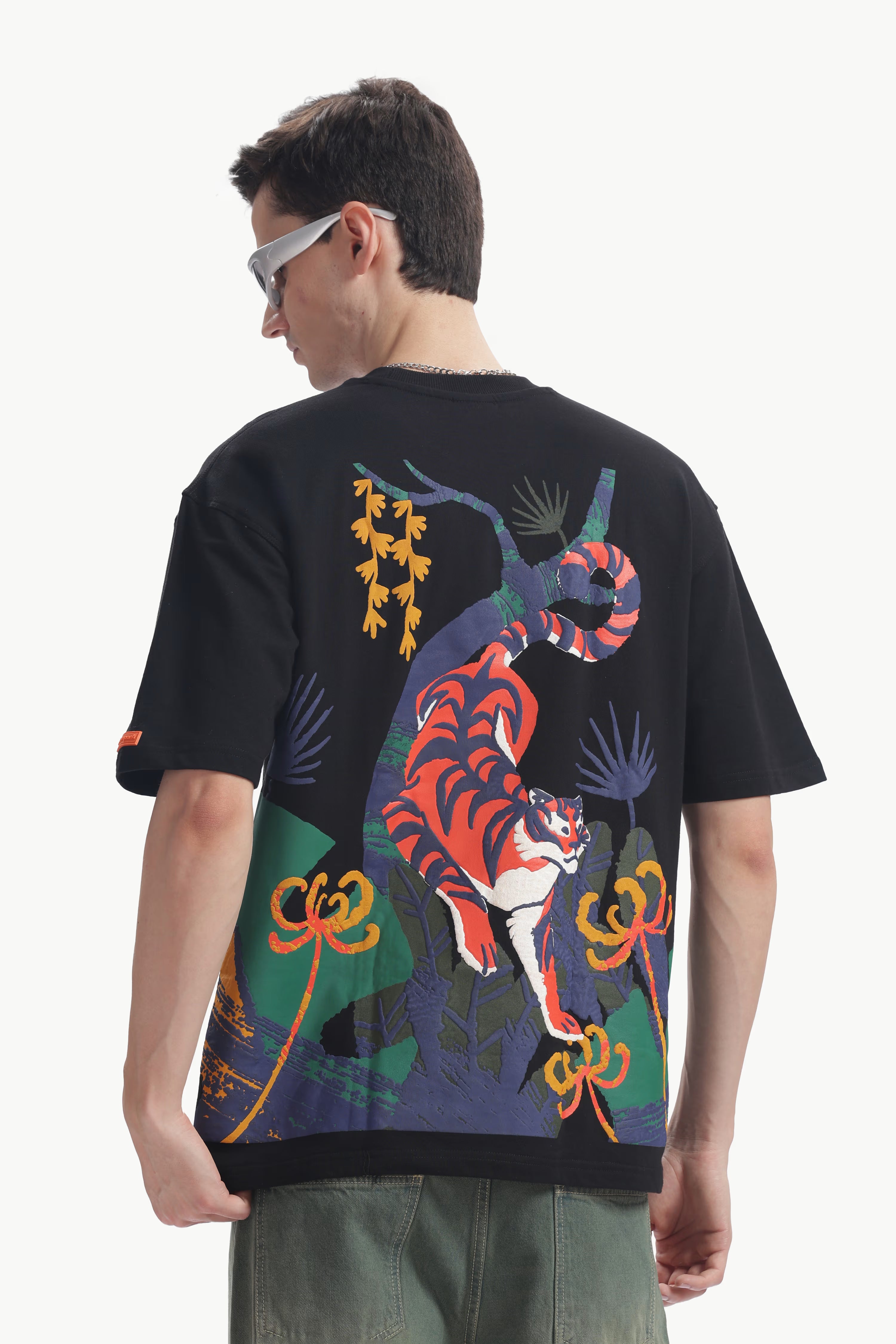 Tiger Black Unisex Oversized T-shirt