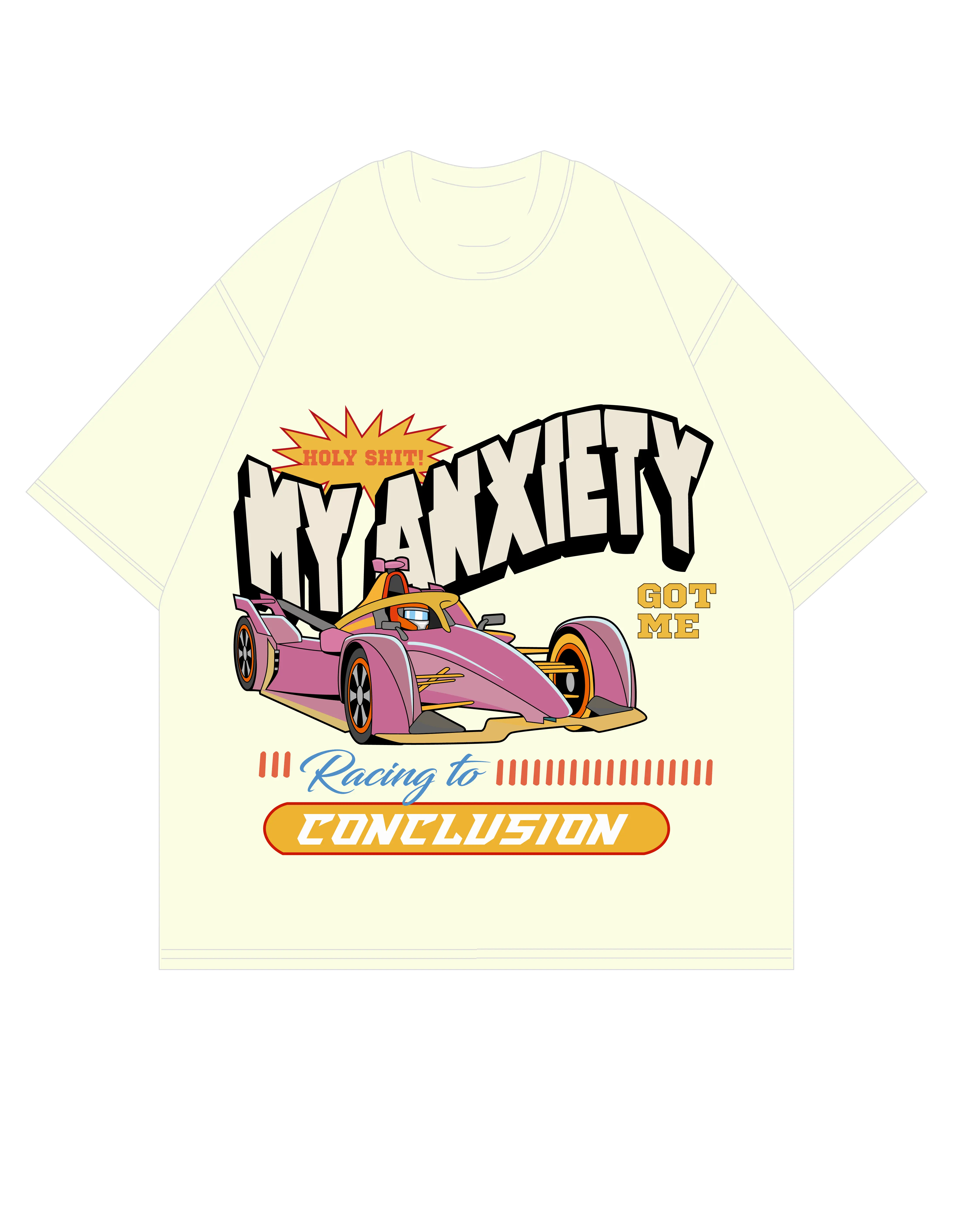 My Anxiety oversized T-shirt cartoonpantii