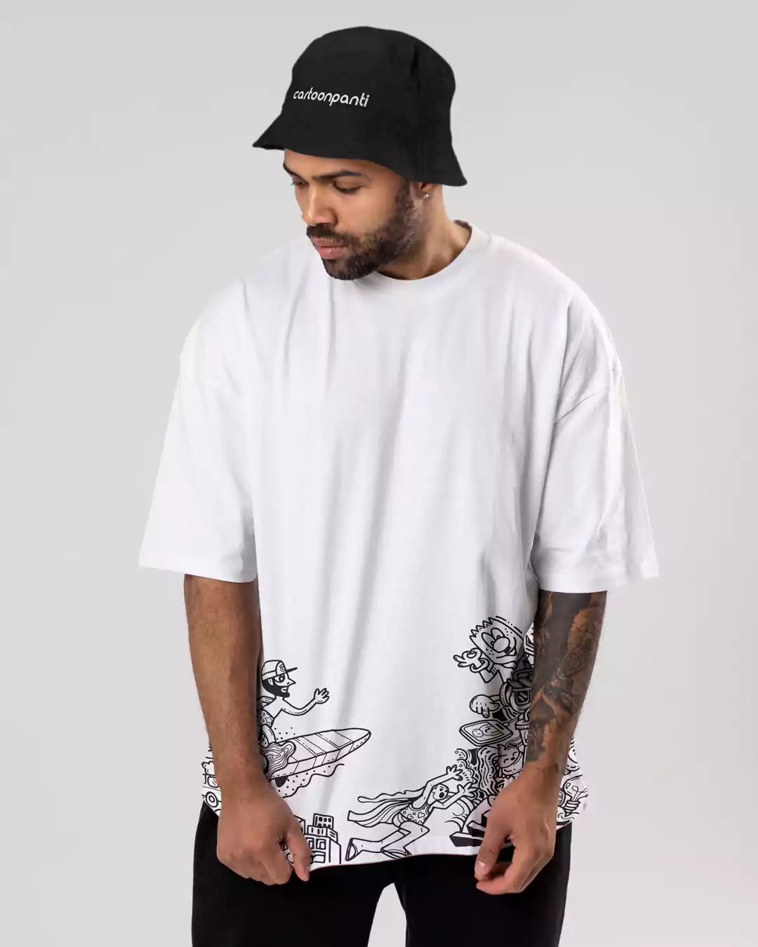 Doodle Men Oversized T-shirt cartoonpantii