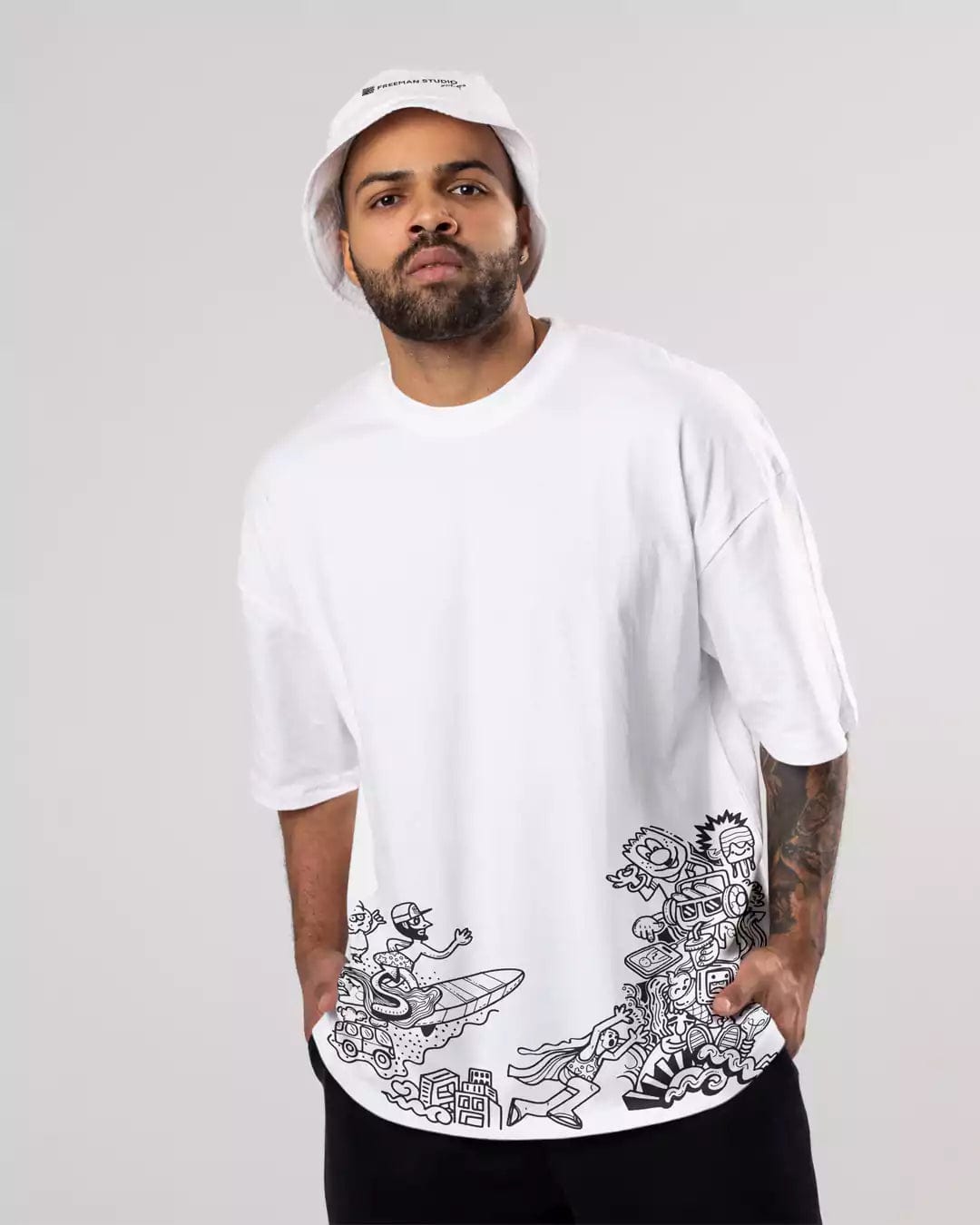 Doodle Men Oversized T-shirt cartoonpantii