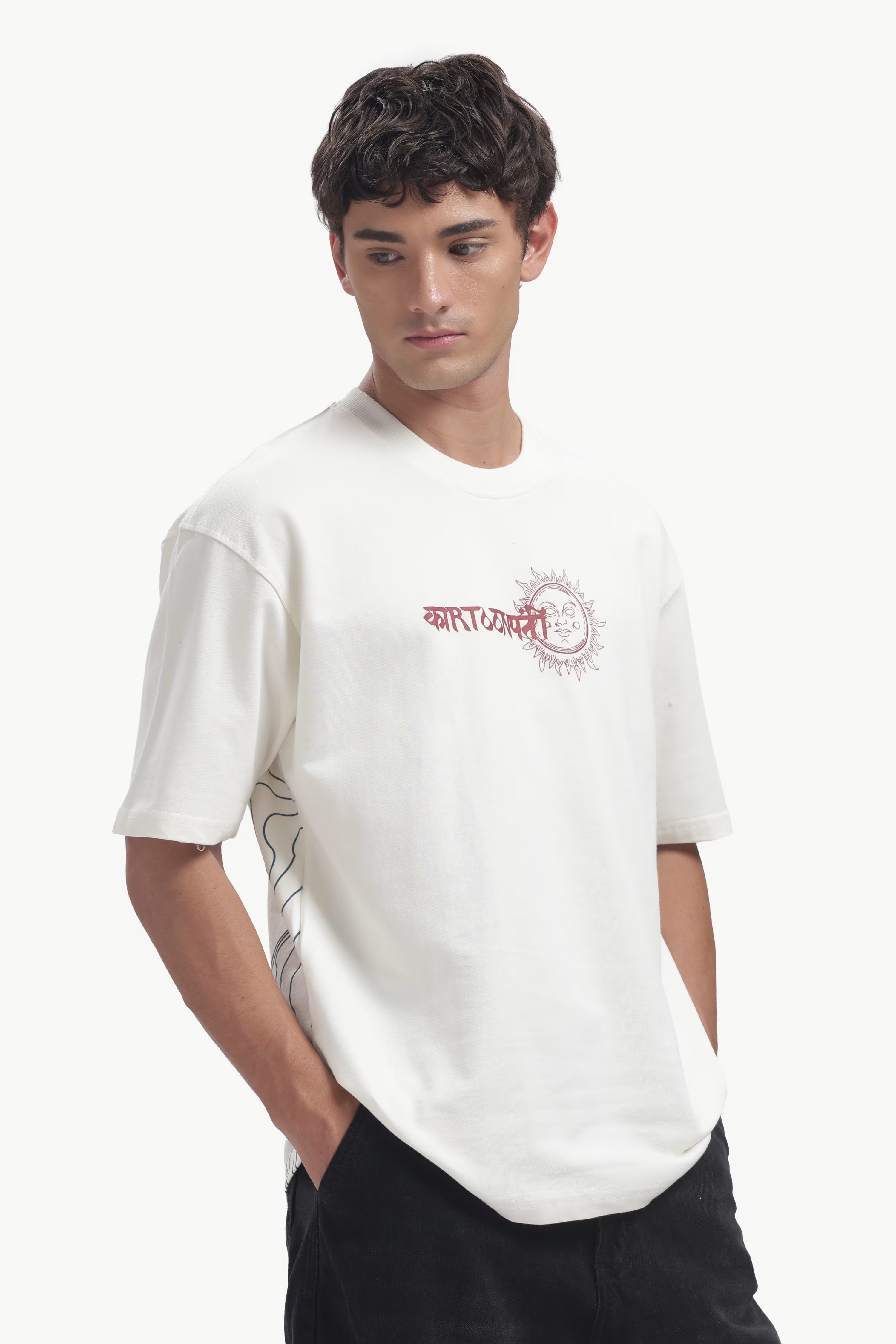 Shiv ji off white oversized T-shirt