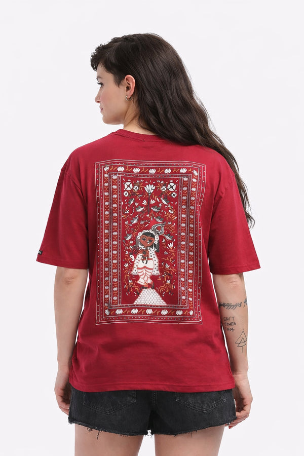 Madhubani Women Oversized T-shirt