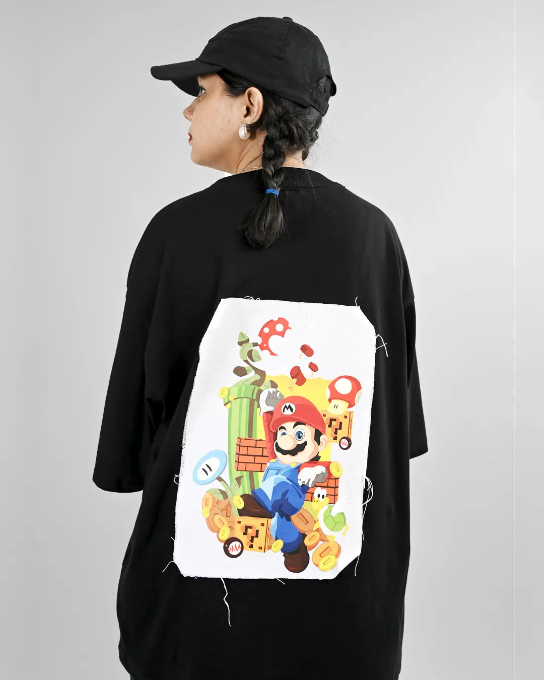 Mario Patch Women Oversized T-shirt cartoonpantii