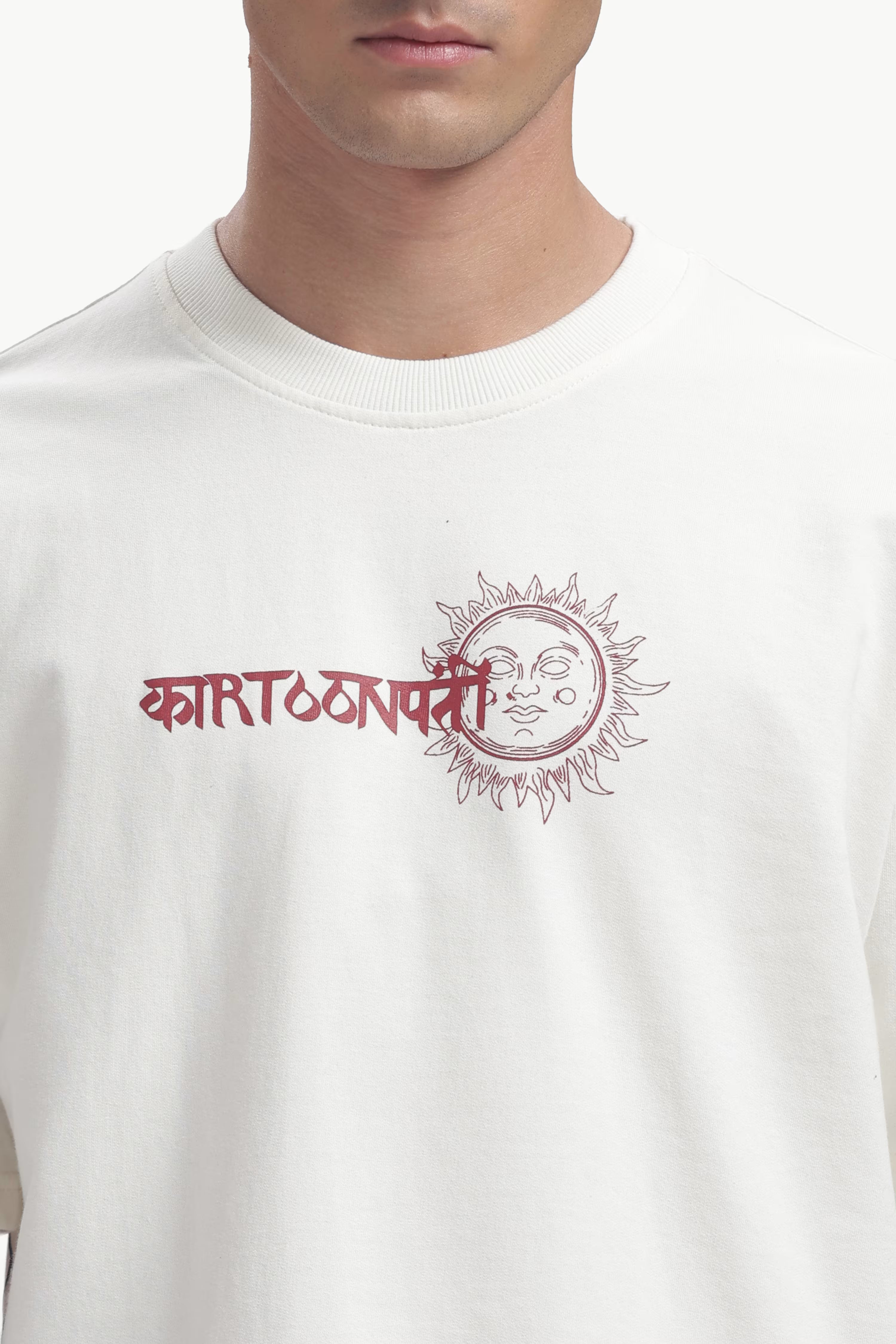 Shiv ji off white oversized T-shirt