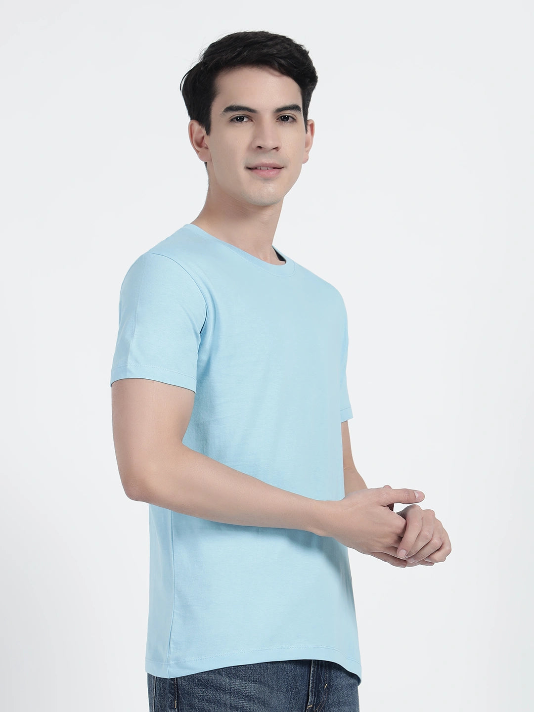  sky blue plain T-shirt by caartoonpanti india
