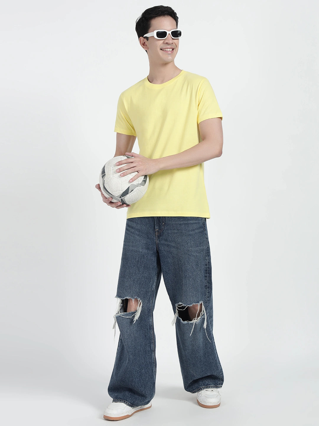  sky yellow plain T-shirt by cartoonpanti india