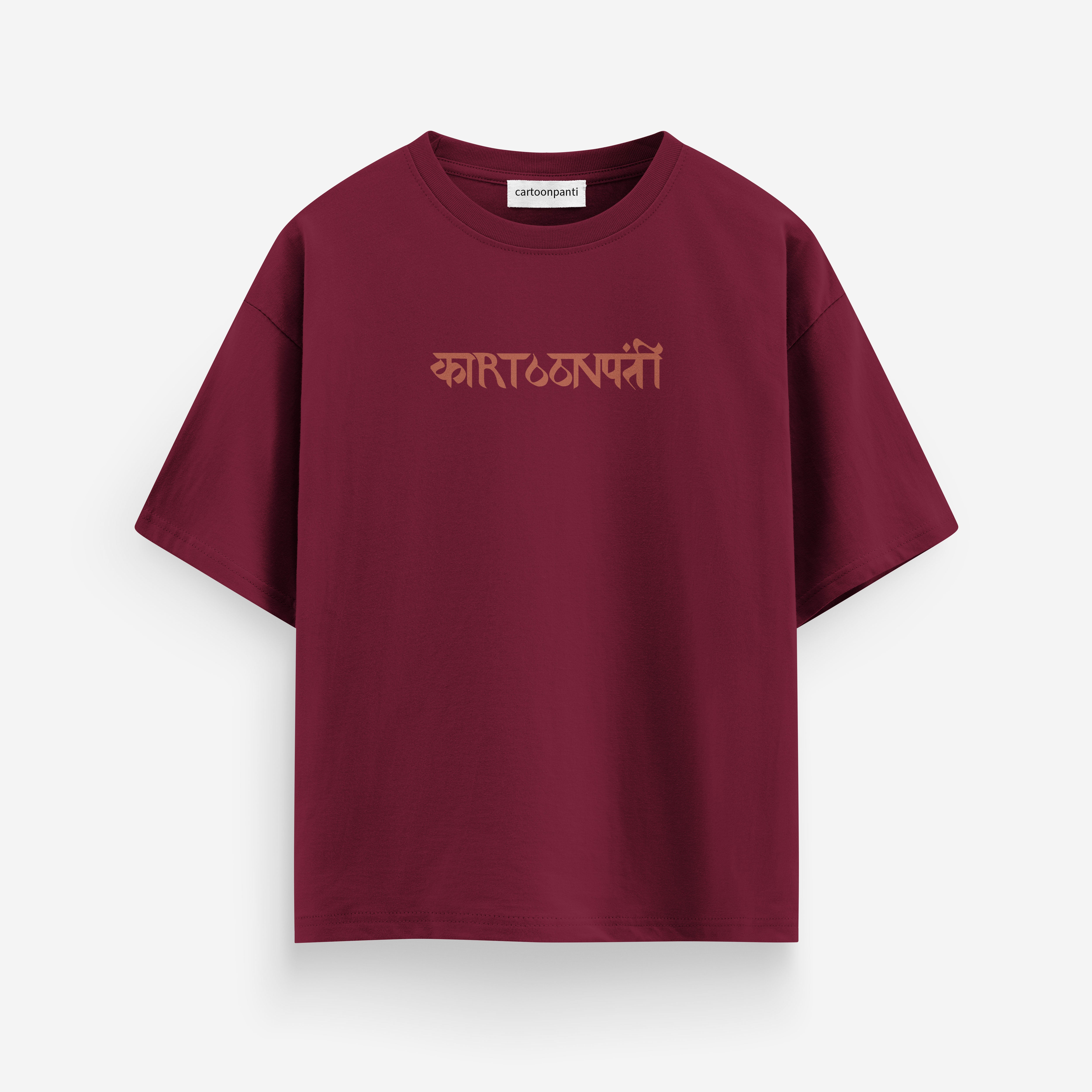 Maroon t-shirt with gold by caartoonpanti india
